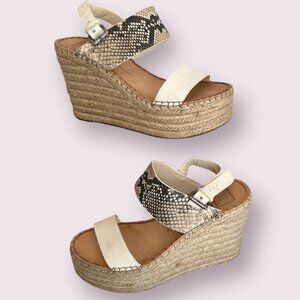 Dolce Vita Spiro Espradrille Wedge Sandal Size 8 Snakeskin Sandal 100% Leather